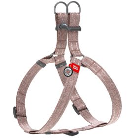 Brown Re Cotton Dog Harness Eco Friendly Dog Harness for Small Medium Dogs S Size 17-22 inch Reflective Dog Harness with QR ID Tag Adjustable Size for