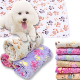 Soft and Fluffy High Quality Pet Blanket Cute Cartoon Pattern Pet Mat Warm and Comfortable Blanket for Cat and Dogs Pet Supplies (Color: Beige point, size: middle puppie76X52cm)