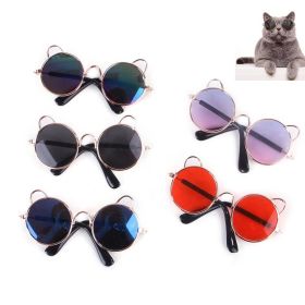 1PC Pet Cat Glasses Dog Glasses Pet Product For Little Dog Cat Eye-Wear Sunglasses Reflection Photos Props Pet Cat Accessories (Color: Yellow)